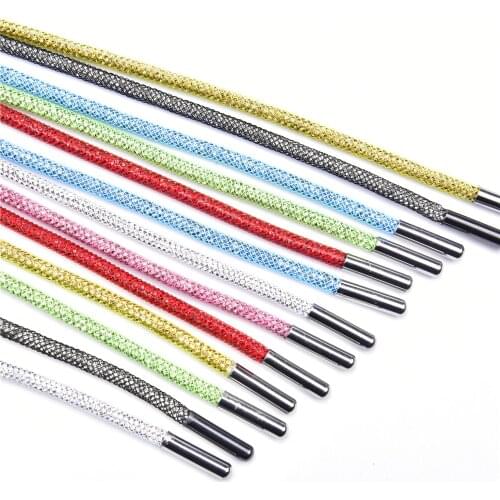 Shiny Round Shoelaces Rhinestone Shoe Laces For Sneakers Athletic Shoes String Colourful Crystal Rope Diy Clothing Drawstring