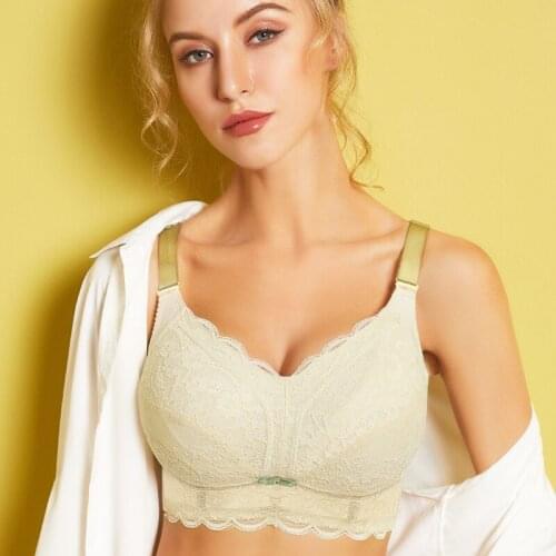 Womens Full Cup Support wire free Lace Bra 34 36 38 40 42 44 46 B C D E F G H I J