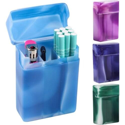 Cigarette Case With Compartments Portable Plastic Cigarette Case Box Cigarette Storage Box Holder Random Color Drop Shipping