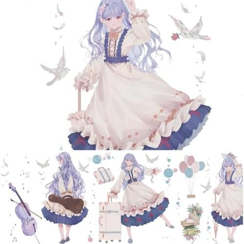 Fashion Japanese Dress Girls PET Washi Tapes Junk Journal Masking Tape Adhesive Tape DIY Scrapbooking Washi Stickers