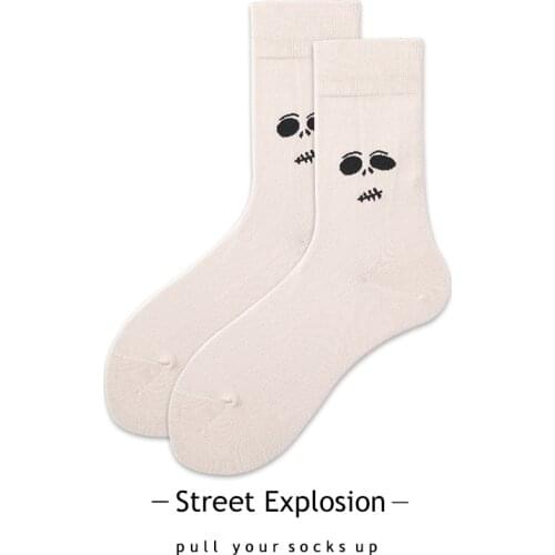 European Style Cotton Socks Fashion Trend University Wind Monster Lovers Socks Funny Street Sports Skateboard Men Women Socks