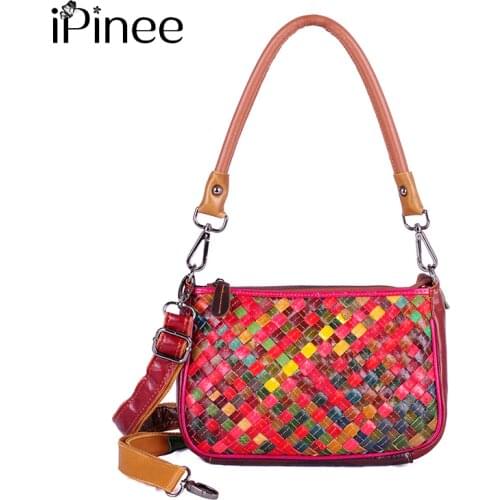 IPinee Ladies Genuine Leather Bags Luxury Versatile Handbags Women Messenger Bags Designer Famous Brands High Quality