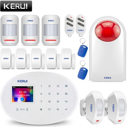 KERUI W20 Wireless Burglar 2.4G WiFi GSM Home Security Alarm System Android IOS APP RFID Card Disarm/Arm LCD Touch Keyboard