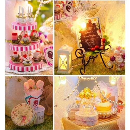 Dollhouse Miniature with Furniture, DIY Wooden House Kit Plus Dust Proof , 1:25 Tiny House Building Kit ,Love is Forever