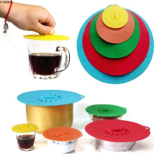 Reusable Silicone Cooking Pot Pan Lid Silicone Fresh Cover Microwave Food Wrap Bowl Pot Lid Stopper Seal Cover Kitchen Utensil