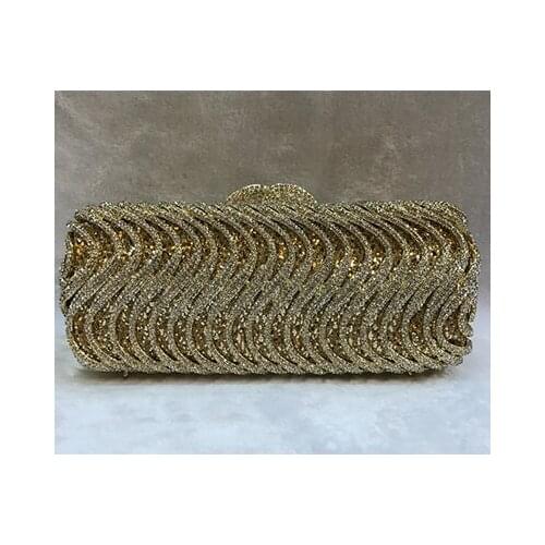 Fashion Hollow Out Style Women Evening Bag new Design Diamonds Mixed Candy Color Day Clutch With Chain Shoulder Purse gold/pink