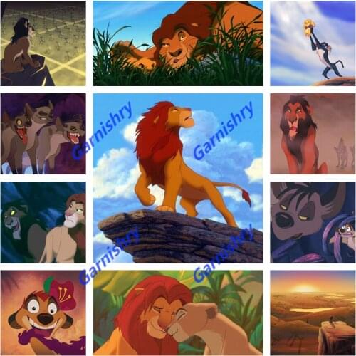 Disney Lion King Wall Art Diamond Embroidery Full 5D DIY Diamond Painting Cross Stitch Kits Baby Nursery Cute Mosaic Home Decor
