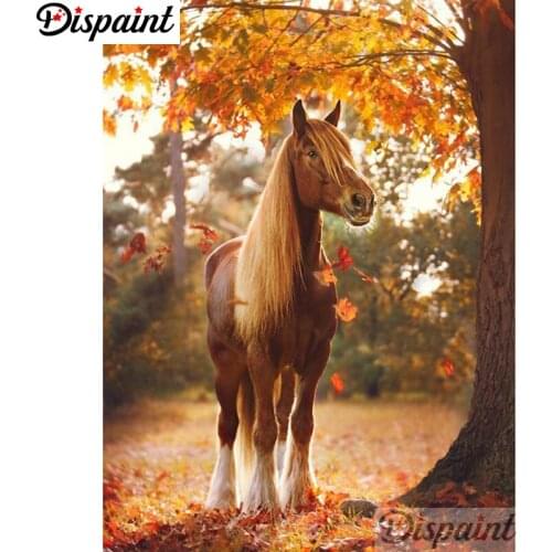Dispaint Full Square/Round Drill 5D DIY Diamond Painting "Animal horse" Embroidery Cross Stitch 3D Home Decor A10556
