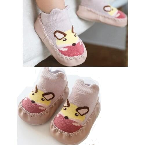 Toddler Baby Socks Shoes For Indoor Use Cotton Infant Anti-slip Sock Sole Slippers Cartoon Newborn Bebe Booties For 6M-3Y Kids