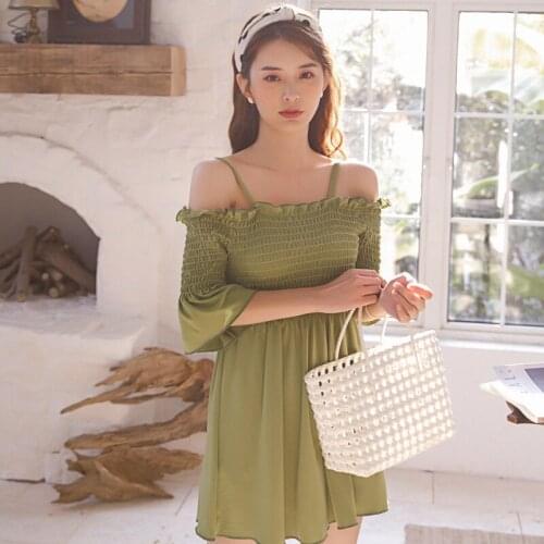 2021 New Korean Style Women One Piece Skirt Swimwear Swimming Suit Beach Bathing Suits Swimwear Swimsuit Bikini