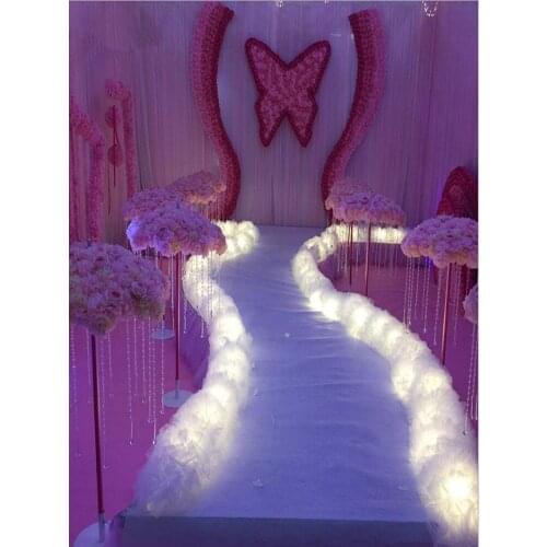 New Arrival Wedding Aisle Runners T Station Dedicated Road Cited Light String Yarn Ornament Party Decoration Props Supplies