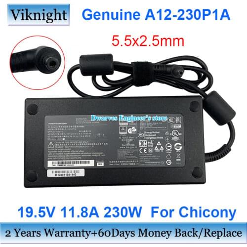 Genuine A12-230P1A 19.5V 11.8A 230W Power Charger Adapter Chicony ADP-230EB T A17-230P1A for CLEVO P671HS-G ZX8-CR5S1 AC Adapter