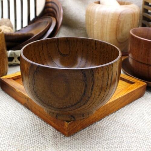 Direct manufacturers 10*6.7cm bowl trade contracted thick wooden bowl to feed the baby m jujube creative jobs