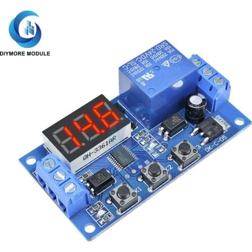 DC 12V 24V Time Delay Relay Module LED Display with 3 Button 3 Digital Tube Adjustable Cycle Timer Control Switch
