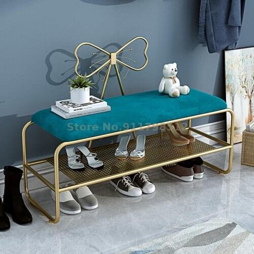 Light luxury shoe changing stool creative net celebrity home entrance simple and modern Nordic shoe cabinet can sit in the door