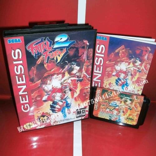 Sega MD game - Fatal Fury with Box and Manual for 16 bit Sega MD game Cartridge Megadrive Genesis system
