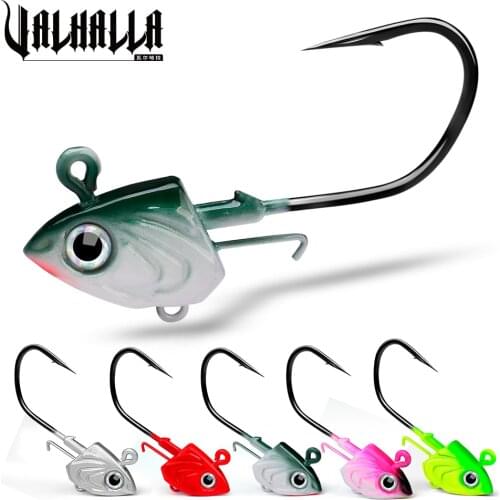 VALHALLA 2pcs/lot Jig Head Hooks 30-35-45g Carbon Steel Fishhooks Anti-Hanging Bottom Perforated Fishing Hook Pesca Tackle