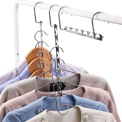 Clothes rack Fixed Hanger Holder Storage Drying Racks Closet Hangers Anti-Slip Organizer space save metal wardrobe storage rack