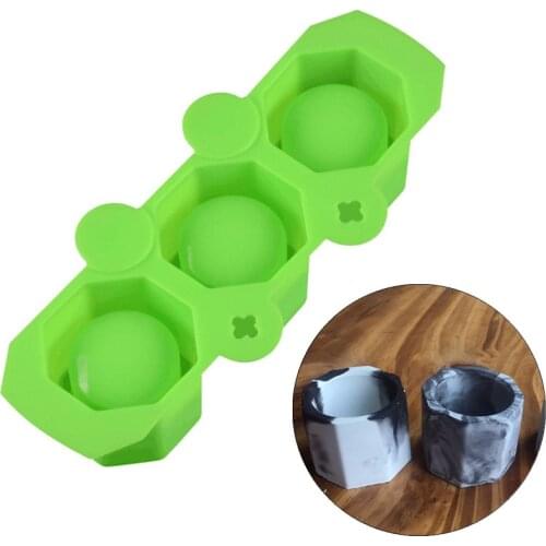 2021 New Silicone Cactus Flower Pot Mold Ceramic Clay Craft Casting Concrete Cup Mould Supplies Green Color