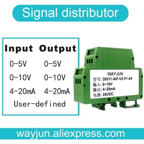 WAYJUN DIN 11 series 0-5V to 4-20ma one-in-one analog signal Isolator / transmitter 0-10V(current / voltage)