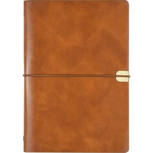 Leather Refillable Notebook, Traveler Journal Diary, Soft PU Pocket Leather Writing Journal with Elastic Band