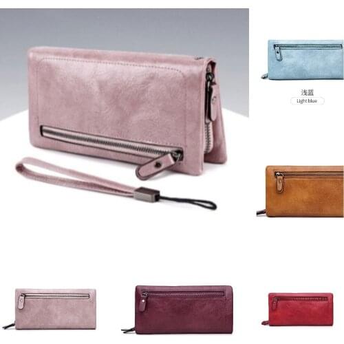 039 women wallet long pu leather fashion crown phone bag with wallet card bag designer wallet