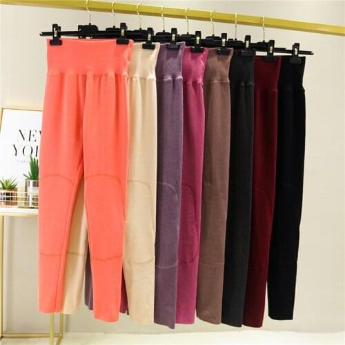 Winter Black Warm Wool Thick Leggings for Women 2020 Velvet Plus Size Trousers Casual High Waist Fleece Pencil Pants Ladies
