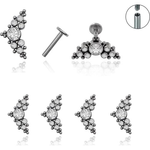 1Pc 16G F136 Titanium ASTM F136 Labret Piercing Body Jewlery for Cartilage Helix Conch Piercing Body Jewelry Women Men