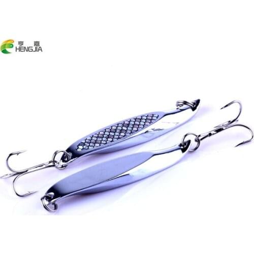 HENGJIA 1PC Top Metal Spoon Lure 70mm 21g Metal Bass Baits 5 Colors Spoon Fishing Lure 4# Hook Metal Lure Fishing Tackle