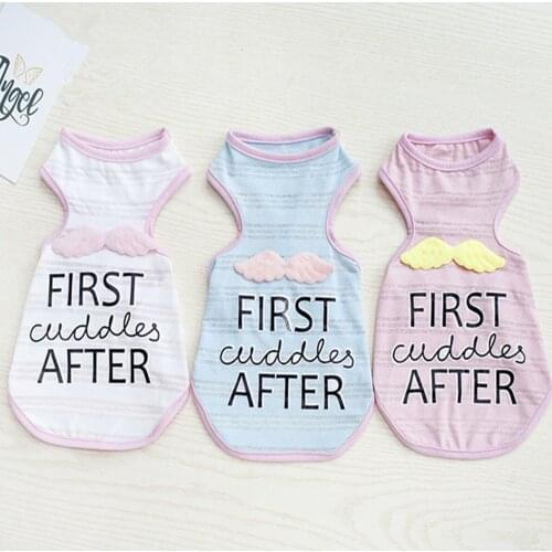 10PC/Lot Small Dog Clothes Summer Puppy Dog Vest Angel Style Dog T-Shirts Chihuahua Teddy Pet Clothes Costume