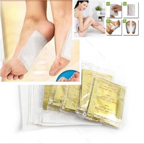 20pcs=(10pcs Patches+10pcs Adhesives) Detox Foot Patches Ginger Salt Gold Patch Cleansing Herbal Health Care Foot Care Tool