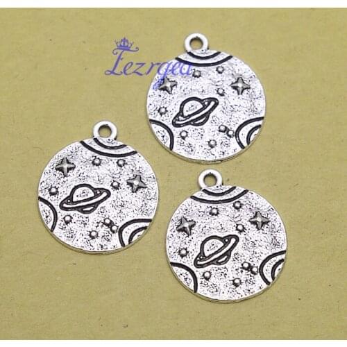 20pcs/lot--20x18mm, saturn cham,Antique silver plated planet charms,DIY supplies,Jewelry accessories
