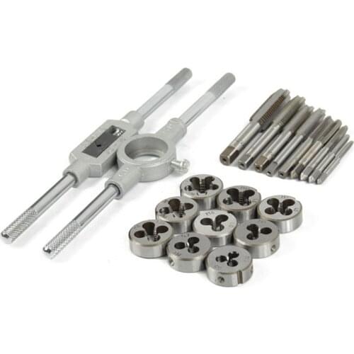 20pcs Multi-Use Tap Dies Adjustable Metric Carbon Steel Hand Screw Taps Set Holder Thread Gauge Wrench Tool For Car Repair