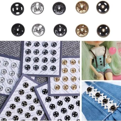 24 Pcs 5mm Mini Button Buckle for for 1/6 Doll Clothes Metal Buckle Invisible Snap Handmade Doll Clothing Sewing Accessories