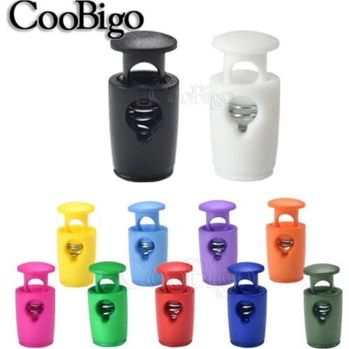 50pcs/pack Colorful Cord Lock Stopper Cylinder Barrel Plastic Toggle Clip for Paracord Lanyard Rope DIY Accessories 18.5x8.5 mm