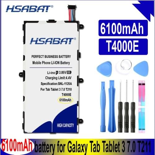HSABAT T4000E 6100mAh Battery for Samsung Galaxy Tab 3 7.0'' SM-T210 T211 T215 T217 T2105 P3210 P3200 T210R T217A SM-T210R