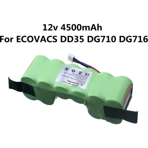 12v 4500mah NiMH Battery For Ecovacs Deebot DE55 DE5G DM88 DD35 DG710 DG716 Robotic Vacuum Cleaner Battery Parts Accessories