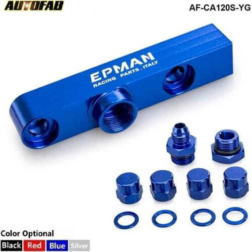 Billet Aluminum Assembly Twin Dual Double 044 fuel pump Outlet manifold For Honda Accord 03-05 AF-CA120S-YG