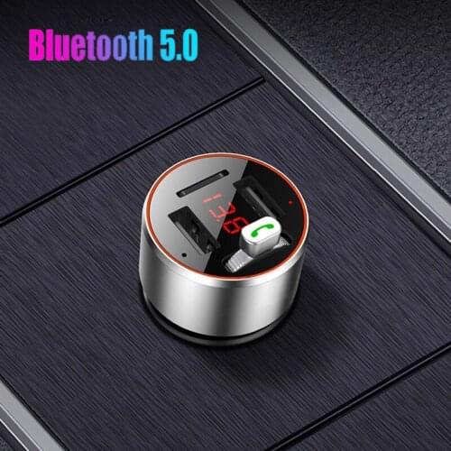 Aluminum alloy Body Car MP3 Audio Player Bluetooth FM Transmitter Wireless Modulator Car Kit Handsfree With TF Slot 2 USB Ports