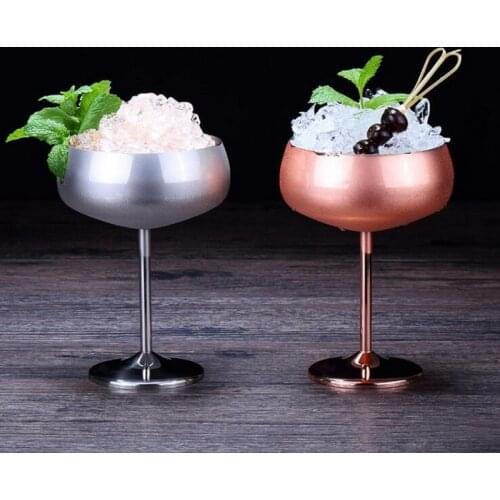 Stainless steel wide mouth bar creative cocktail glass large personality special metal pineapple martini cocktail glass