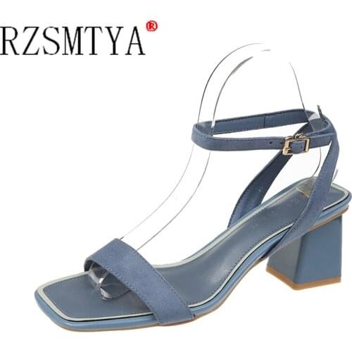 HOT Ankle Strap Women Sandals Shoes Block Heels Womenparty Sandalias Sexy Classic Ladies High Heels Summer Sandals Gladiator