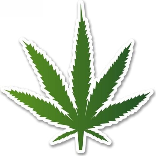 Color Leaf Vinyl Sticker Cannabis Medical Weed Decal for Laptop Rear Windshield Car Sticker Waterproof Decor,13cm*13cm
