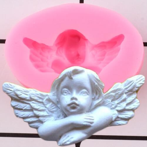 Angel Baby Silicone Mold Baby Birthday Fondant Cake Decorating Tools DIY Cupcake Topper Candy Clay Chocolate Gumpaste Moulds