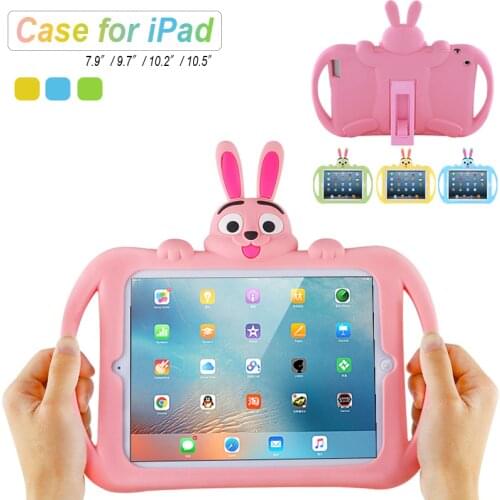 Kids Case for iPad 2 3 4 Soft Silicon Child Lovely Stand Tablet Cover for ipad 9.7 inch 2017 2018 mini 5 4 3 2 1 Air 2 3 pro10.5