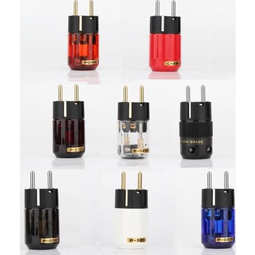 Hi-end brass EU version AC power plug hifi audio power cable connector schuko mains power adapter plug for diy cable