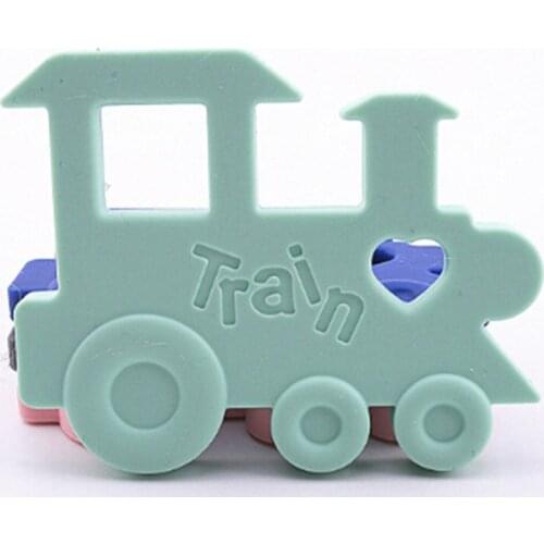 Baby Teething Lovely Train Car Cookies Baby Teether Molar Toy Gift Food Grade Silicone Beads