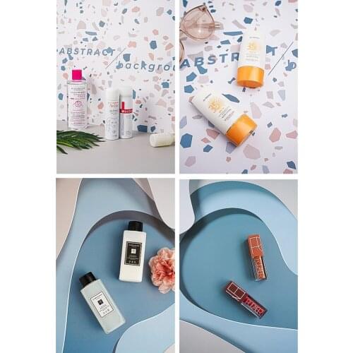 INS Fashion Desktop Shoot Photography Backdrops 3D Pattern Sided Paper Board Photo Material Photo Studio Props for Toiletries