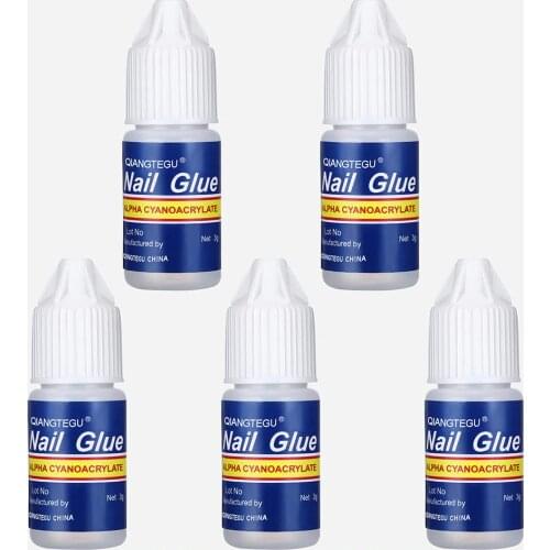 5Pcs Fast Drying Nail Art Glue Tips Glitter UV Acrylic Rhinestones Decorations Nail Glue False Tip Nail Manicure Tool