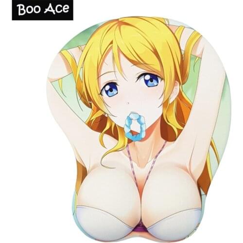 "LoveLive!" Arisa Ayase Anime 3D Mouse Pad Soft Breast Chest Gaming Mousepad with Wrist Rest Silicone gel filled 27*22*4cm