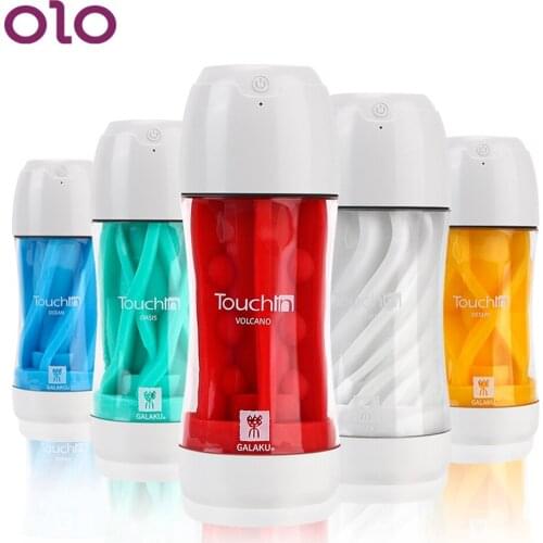 OLO Powerful Vibration Vacuum Sucking Male Masturbation Cup Soft Real Feel Masturbator 20 Frequency Vibration New Innovation